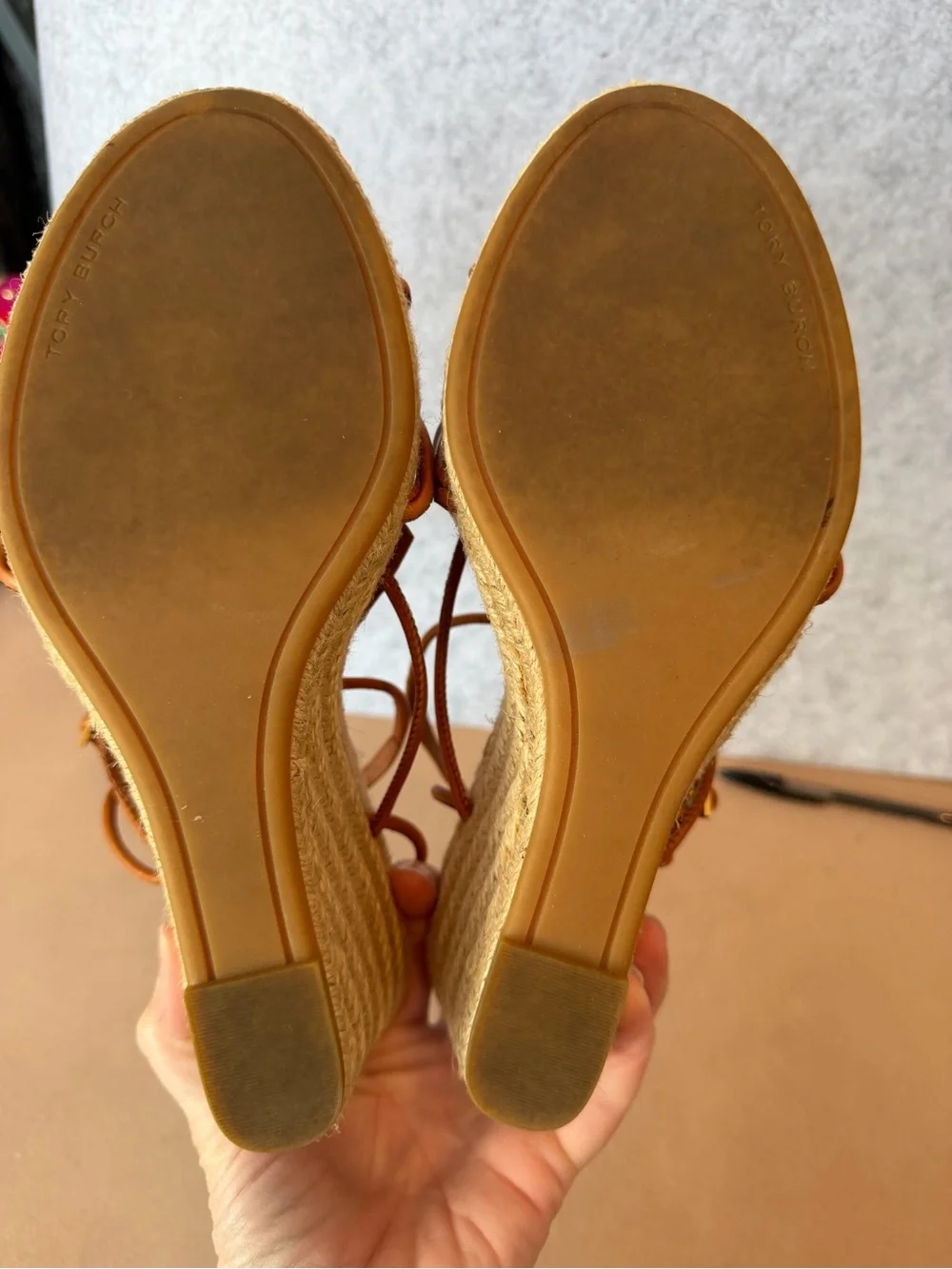 T Tory Burch DIAMOND PATCH ESPADRILLE 90MM WEDGE - GOAT LEATHER Size 9